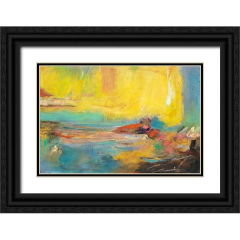 Bambalinas Black Ornate Wood Framed Art Print with Double Matting by Villarreal