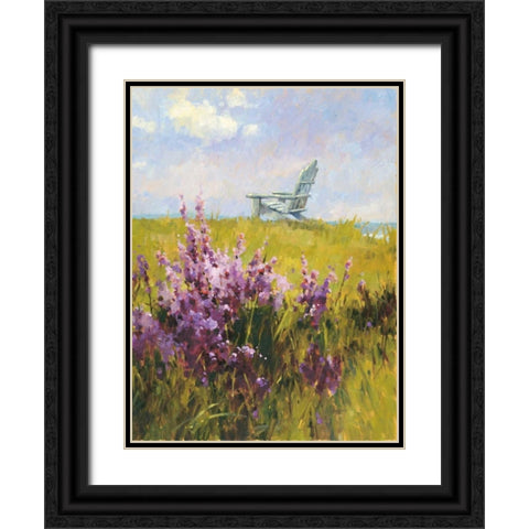 Wildflower View Black Ornate Wood Framed Art Print with Double Matting by Grant, Kay