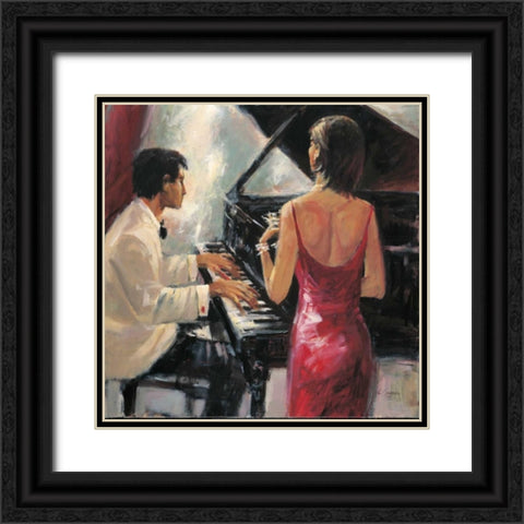 Divas Song Black Ornate Wood Framed Art Print with Double Matting by Santiago, Paul