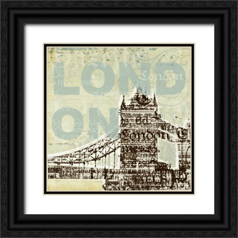 Trendy London Black Ornate Wood Framed Art Print with Double Matting by Pluch, Melissa