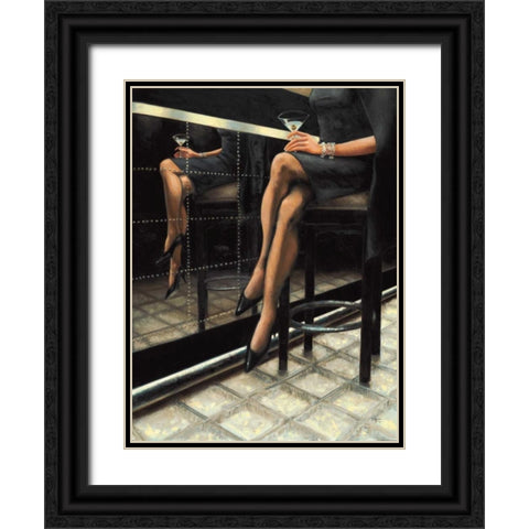Martini with a Twist Black Ornate Wood Framed Art Print with Double Matting by Rohlander, Nathan