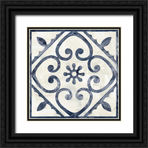 Blue Moroccan Tile 2 Black Ornate Wood Framed Art Print with Double Matting by Smith, Hope