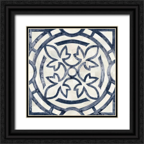 Blue Moroccan Tile 3 Black Ornate Wood Framed Art Print with Double Matting by Smith, Hope