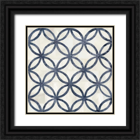 Blue Moroccan Tile 4 Black Ornate Wood Framed Art Print with Double Matting by Smith, Hope