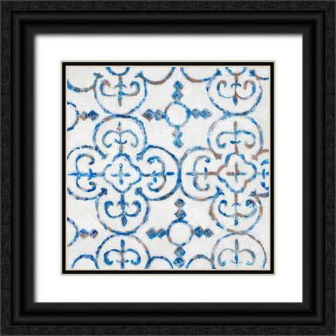 Delft Blue Pattern 1 Black Ornate Wood Framed Art Print with Double Matting by Smith, Hope