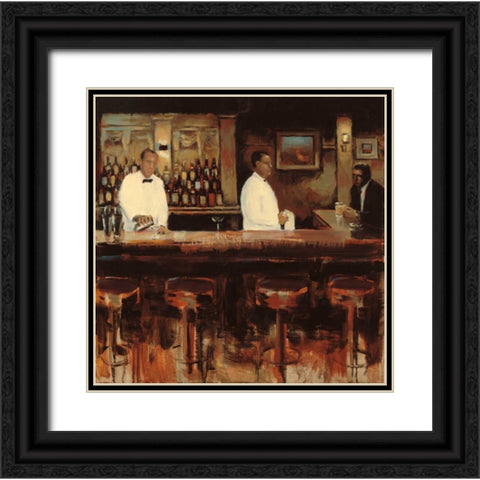 Martini Hour Black Ornate Wood Framed Art Print with Double Matting by Sullivan, Myles