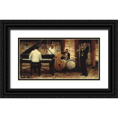 All That Jazz Black Ornate Wood Framed Art Print with Double Matting by Sullivan, Myles