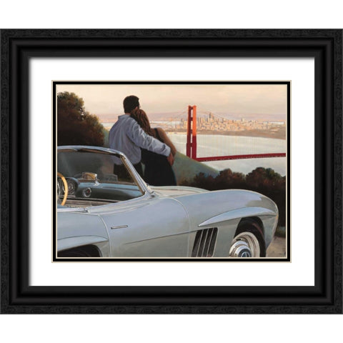 Nostalgic View Black Ornate Wood Framed Art Print with Double Matting by Sullivan, Miles