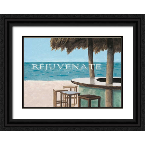 Escape and Rejuvenate - no postmark Black Ornate Wood Framed Art Print with Double Matting by Sullivan, Myles