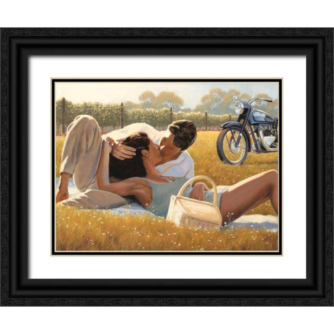 Picnic Snapshot Black Ornate Wood Framed Art Print with Double Matting by Sullivan, Myles