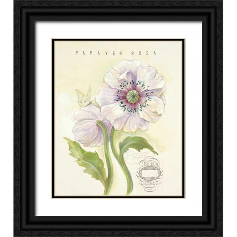 Claires Garden Poppy Black Ornate Wood Framed Art Print with Double Matting by Della-Piana, Elissa