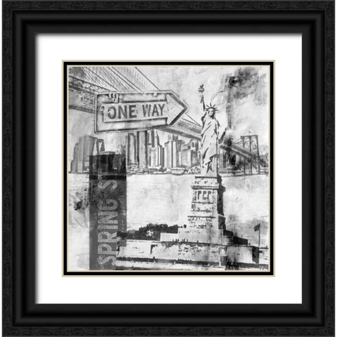 New York One Way  Black Ornate Wood Framed Art Print with Double Matting by Abbott, Sara