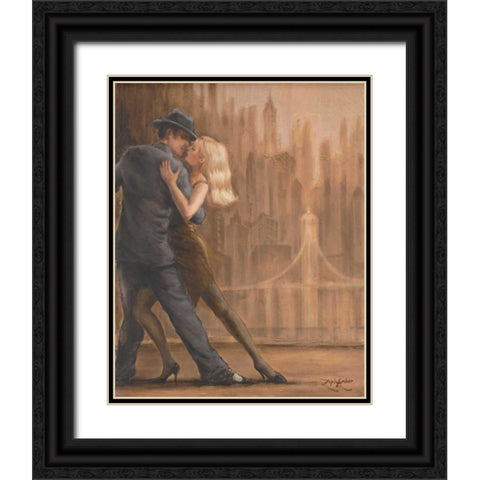 Steamy Night Black Ornate Wood Framed Art Print with Double Matting by Amber, Zeph