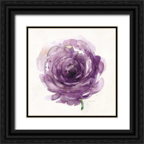 Watery Plum Bloom 2 Black Ornate Wood Framed Art Print with Double Matting by Smith, Sandra