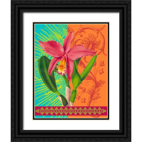 Radiant Orchid Black Ornate Wood Framed Art Print with Double Matting by Robertson, Walter