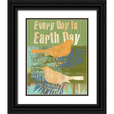 Earth Day Black Ornate Wood Framed Art Print with Double Matting by Robertson, Walter