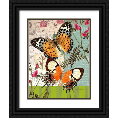 Bountiful Butterfly 1 Black Ornate Wood Framed Art Print with Double Matting by Robertson, Walter