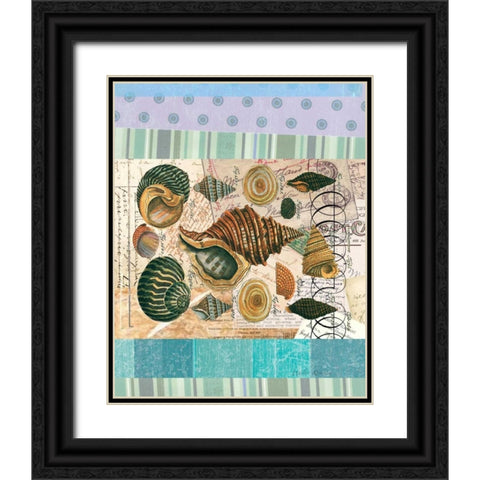 Nautilus Elements Black Ornate Wood Framed Art Print with Double Matting by Robertson, Walter