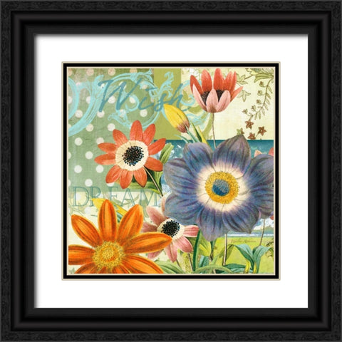 Polka dot Poppy Black Ornate Wood Framed Art Print with Double Matting by Robertson, Walter