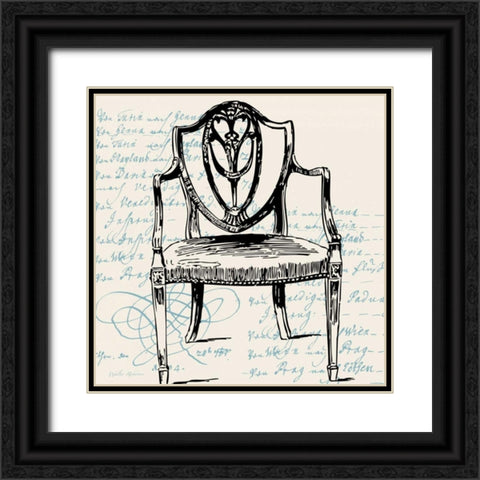 Script Arm Chair Black Ornate Wood Framed Art Print with Double Matting by Robertson, Walter