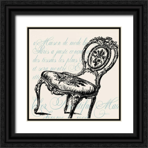 Script Chair Single Black Ornate Wood Framed Art Print with Double Matting by Robertson, Walter