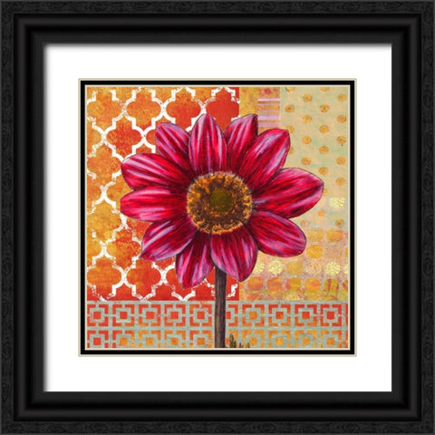 Bright Dahlia Black Ornate Wood Framed Art Print with Double Matting by Robertson, Walter