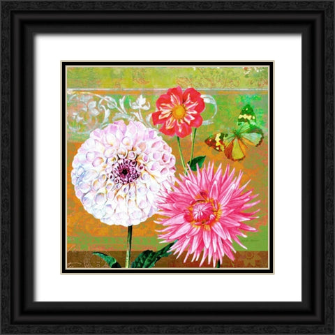Fancy Flower Trio 2 Black Ornate Wood Framed Art Print with Double Matting by Robertson, Walter