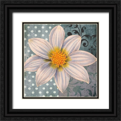 Polka Dot Dahlia 1 Black Ornate Wood Framed Art Print with Double Matting by Robertson, Walter