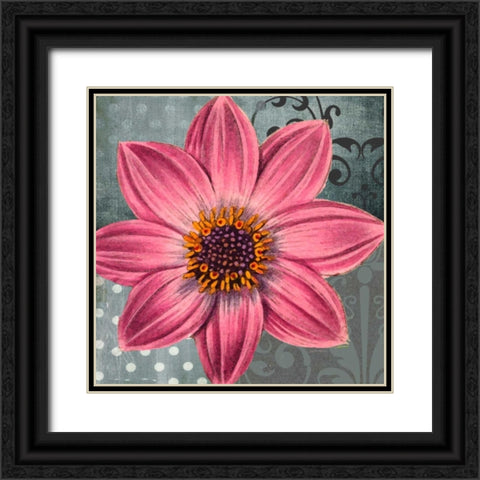 Polka Dot Dahlia 2 Black Ornate Wood Framed Art Print with Double Matting by Robertson, Walter