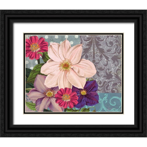 Polka Dot Bouquet 1 Black Ornate Wood Framed Art Print with Double Matting by Robertson, Walter