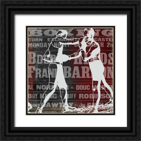 Boxer Story 1 Black Ornate Wood Framed Art Print with Double Matting by Robertson, Walter