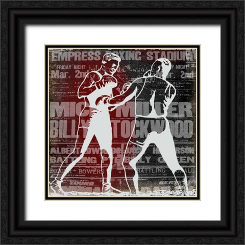 Boxer Story 2 Black Ornate Wood Framed Art Print with Double Matting by Robertson, Walter