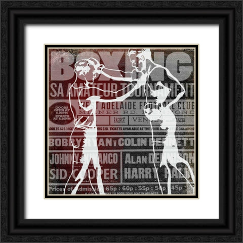 Boxer Story 4 Black Ornate Wood Framed Art Print with Double Matting by Robertson, Walter
