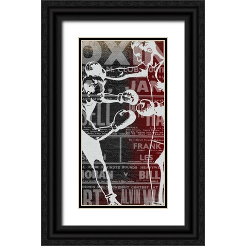 Boxer Panel 1 Black Ornate Wood Framed Art Print with Double Matting by Robertson, Walter