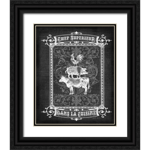 La Cuisine Black Ornate Wood Framed Art Print with Double Matting by Robertson, Walter