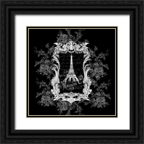 A View of Paris Black Ornate Wood Framed Art Print with Double Matting by Robertson, Walter