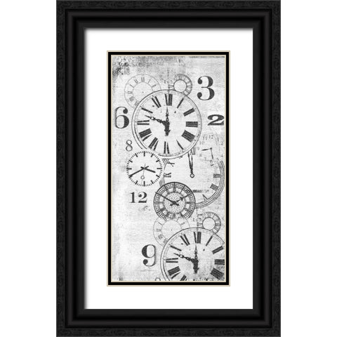 About Time Panel White Black Ornate Wood Framed Art Print with Double Matting by Robertson, Walter