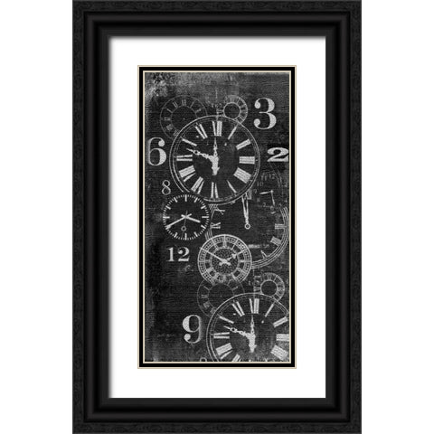 About Time Panel Black Ornate Wood Framed Art Print with Double Matting by Robertson, Walter