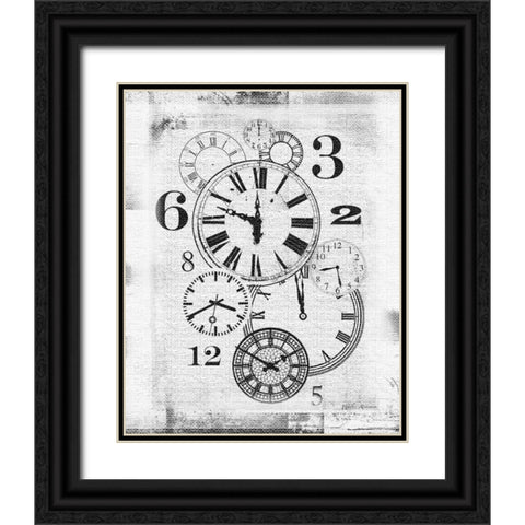 About Time White Black Ornate Wood Framed Art Print with Double Matting by Robertson, Walter