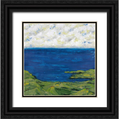 Helix Beach Blue 1 Black Ornate Wood Framed Art Print with Double Matting by Dascher, Dennis