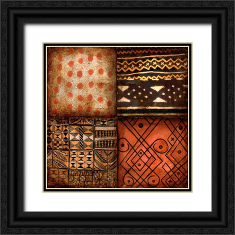 Tribal Textile 1 Black Ornate Wood Framed Art Print with Double Matting by Dascher, Dennis