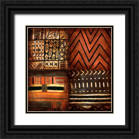 Tribal Textile 2 Black Ornate Wood Framed Art Print with Double Matting by Dascher, Dennis