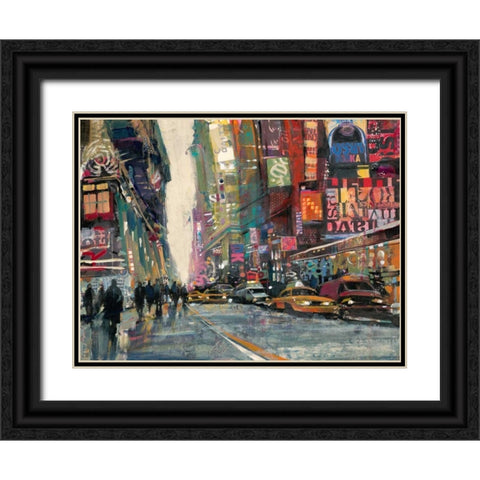 New York Collage 2 Black Ornate Wood Framed Art Print with Double Matting by Mollica, Patti