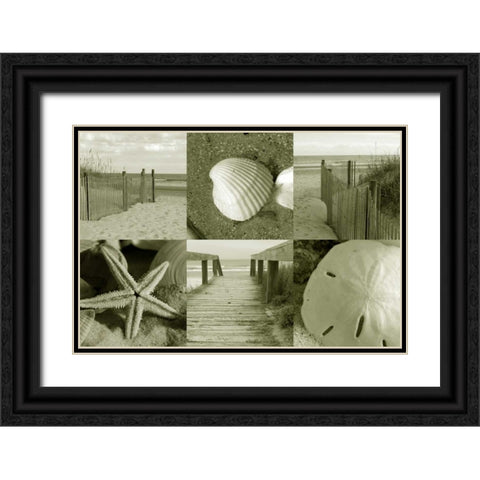 Seaside Story 2 Black Ornate Wood Framed Art Print with Double Matting by Amber Light Gallery