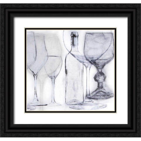 Wine Luxury 2 Black Ornate Wood Framed Art Print with Double Matting by Sokol-Hohne