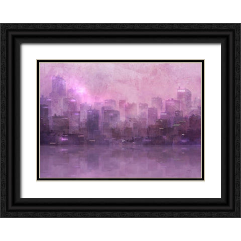 Dusk Skyline Black Ornate Wood Framed Art Print with Double Matting by Roko, Ken