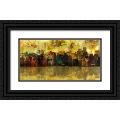 Evening Skyline Black Ornate Wood Framed Art Print with Double Matting by Roko, Ken