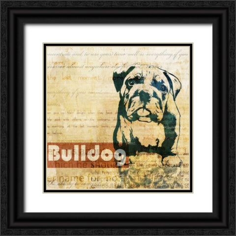 Bulldog Sketch Black Ornate Wood Framed Art Print with Double Matting by Roko, Ken