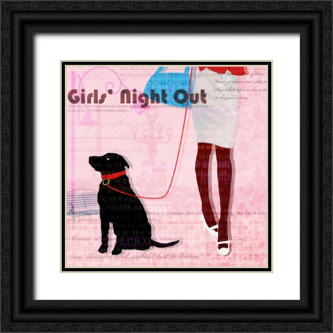 Girls Night Black Ornate Wood Framed Art Print with Double Matting by Roko, Ken
