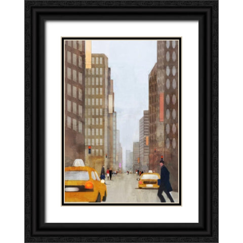 Jaywalk 1 Black Ornate Wood Framed Art Print with Double Matting by Roko, Ken